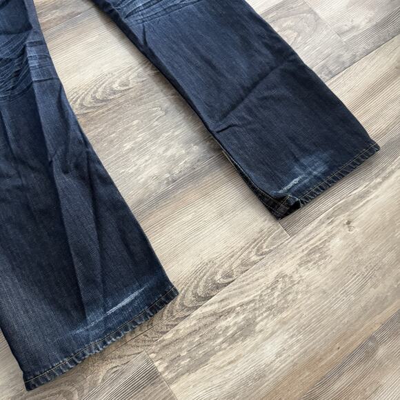 Helix Bootcut Jeans Men’s 34x32 Blue Denim Y2K Flap Pockets - Picture 7 of 8